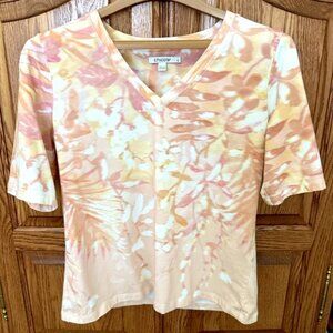 Chico's Floral Perfect V-Neck Tee